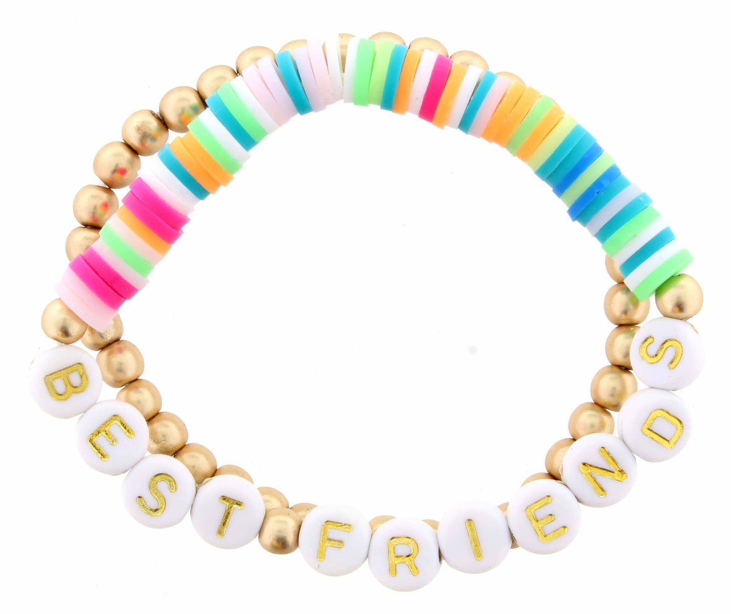 Jane Marie Kids Best Friends Gold Beaded Bracelet Set (2-Piece)