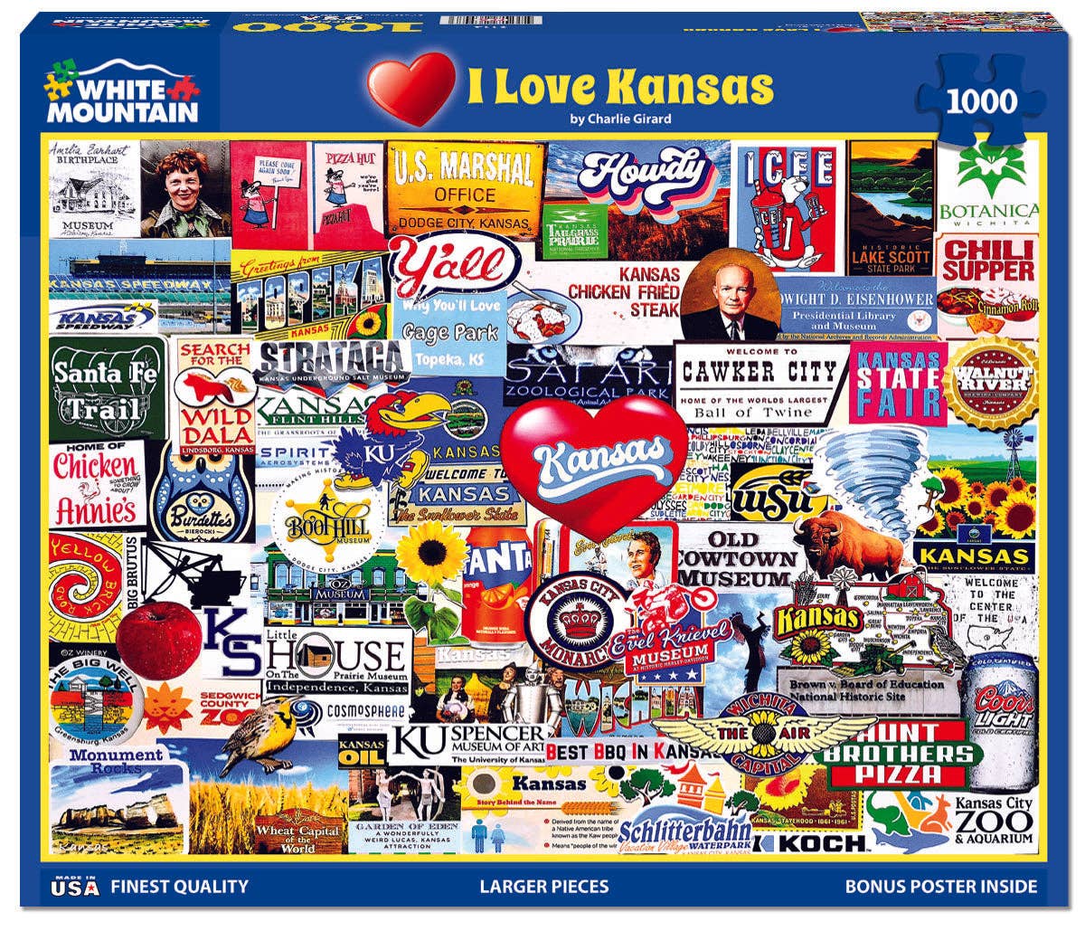 I Love Kansas - 1000 Piece Jigsaw Puzzle