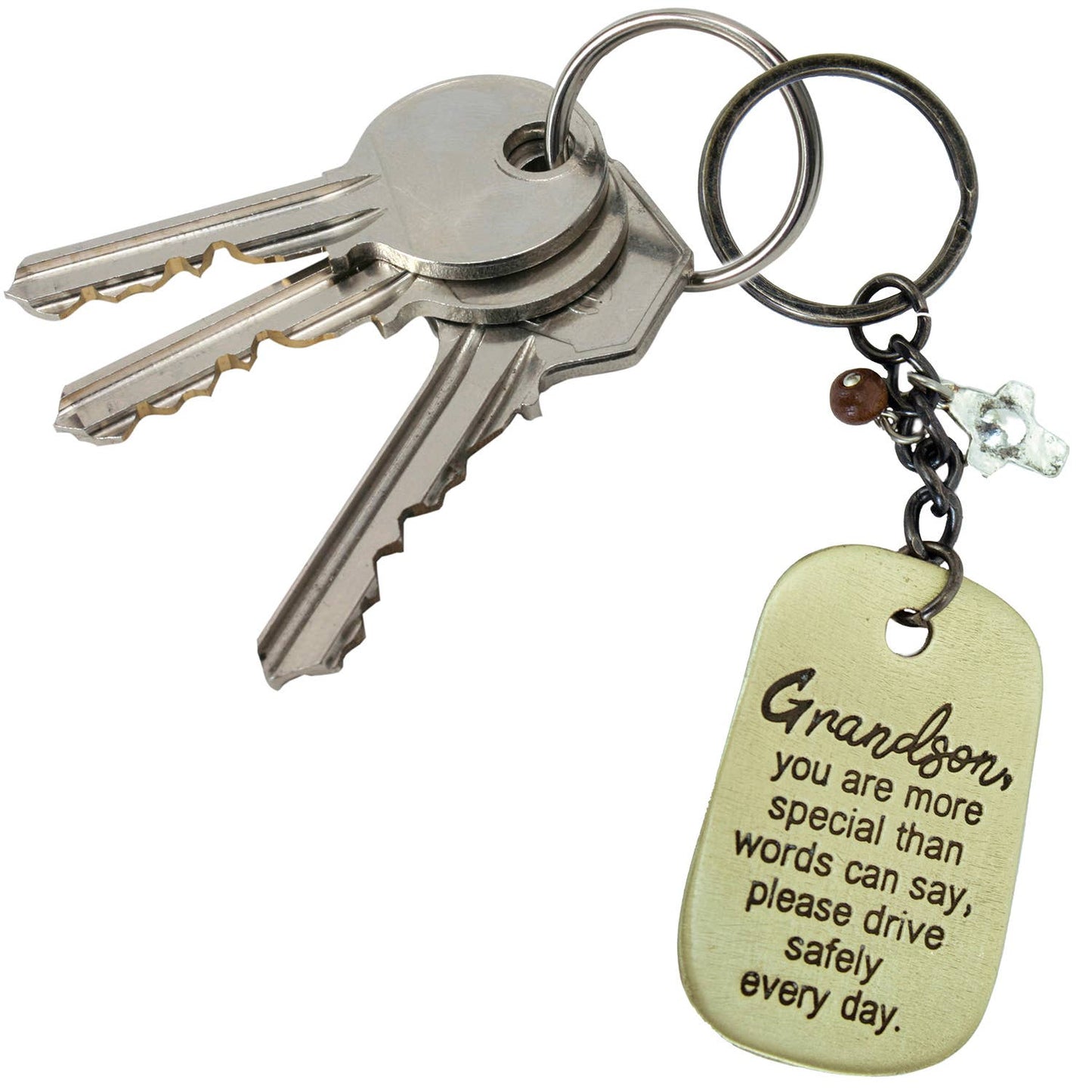 Grandson Drive Safely Key Ring