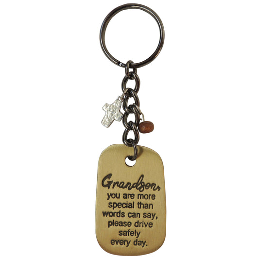 Grandson Drive Safely Key Ring
