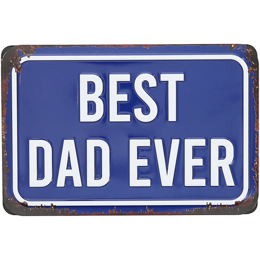 Best Dad Ever Tin Magnet Plaque