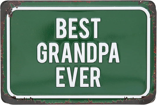 Best Grandpa Ever Tin Magnet Plaque