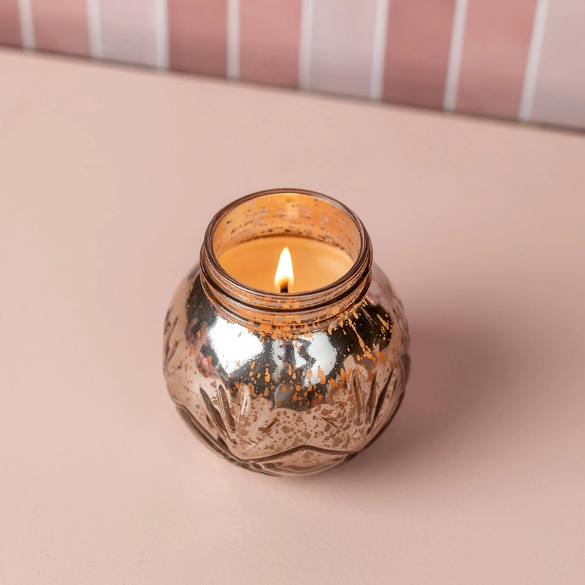 Sweet Grace Blush Tone Mercury Glass Candle #08