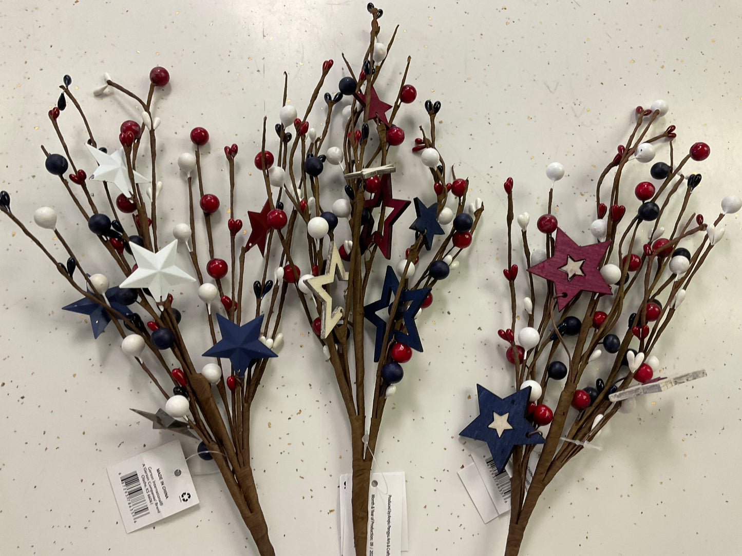 Americana Berry Pick with Stars – Assorted Styles | 17"H