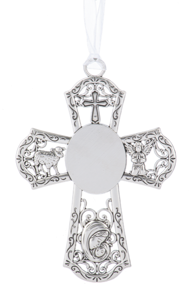 Crib Cross Silver with white