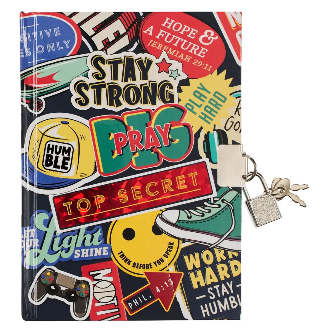 Stay Strong Secret Lock Diary for Kids | Christian Journal with Lock & Key