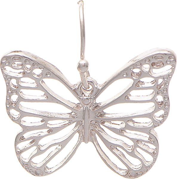 Silver Openwork Butterfly Earrings