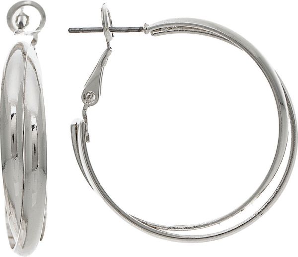 Silver Double Twist Hoop