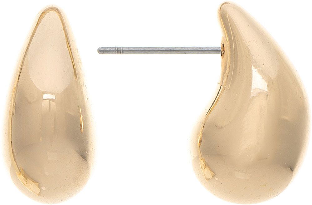 Gold Modernist Teardrop Post Earring