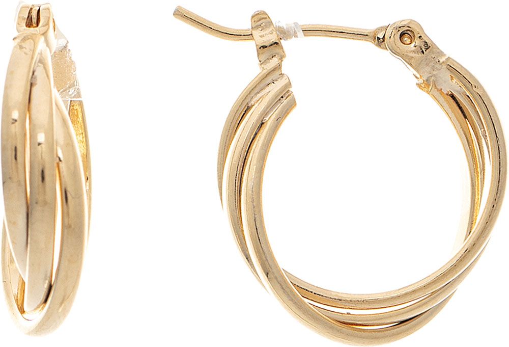 Gold 14k Plated Hypoallergenic Twist Wire .50" Hoop Earring