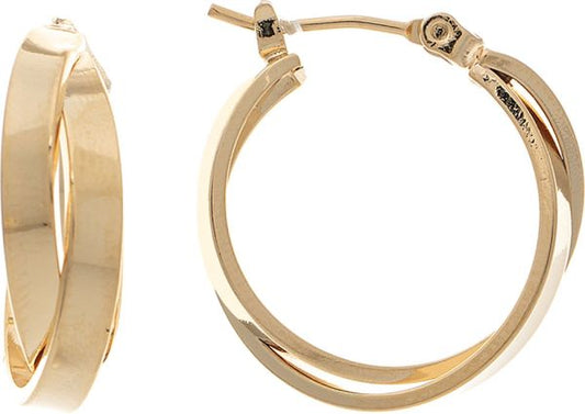 Gold 14k Plated Hypoallergenic Crossover .75" Hoop Earring