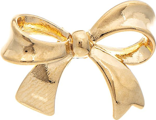 Gold 14K Plated Ribbon Bow Post Earrings