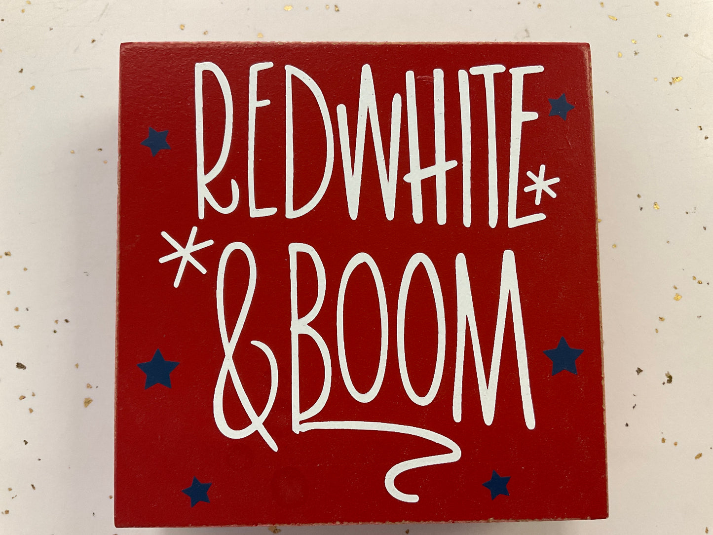 Americana Design 3.94" Wood Block – Assorted Patriotic Sayings