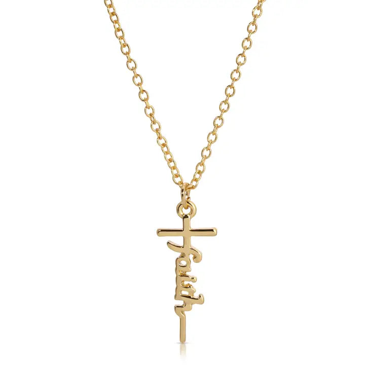 Faith Can Move Mountains Cross Necklace