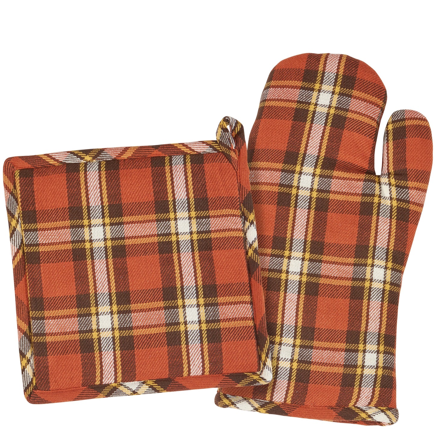 Fall Plaid Kitchen Set – Oven Mitt & Potholder