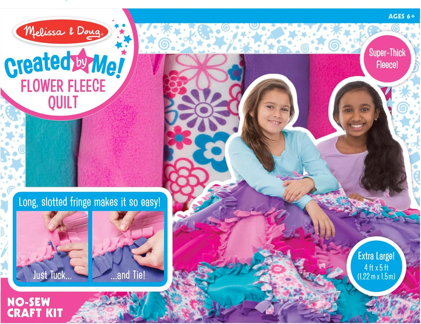 Melissa &amp; Doug Created by Me! Flower Fleece Quilt – No-Sew Craft Kit