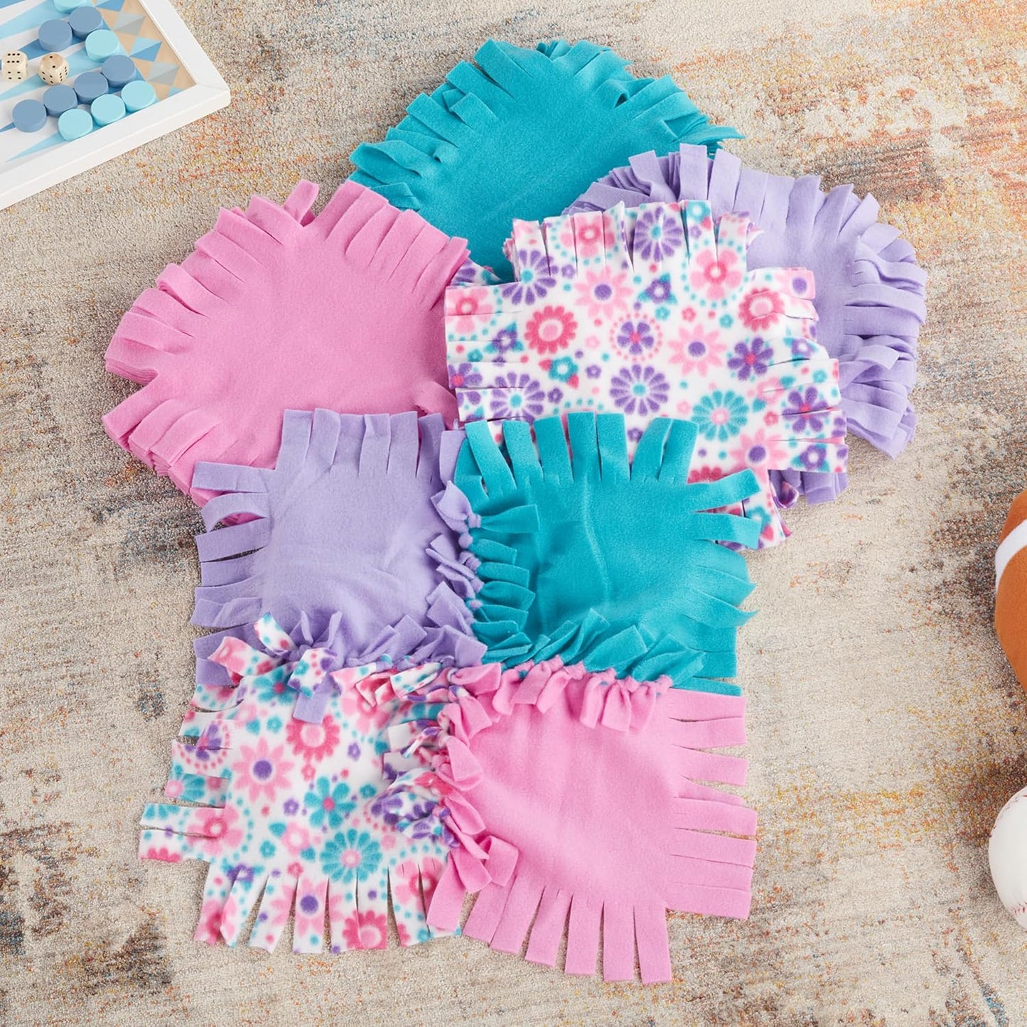 Melissa &amp; Doug Created by Me! Flower Fleece Quilt – No-Sew Craft Kit