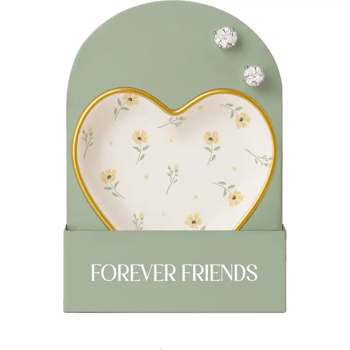 “Forever Friends” Trinket Dish & Earring Set
