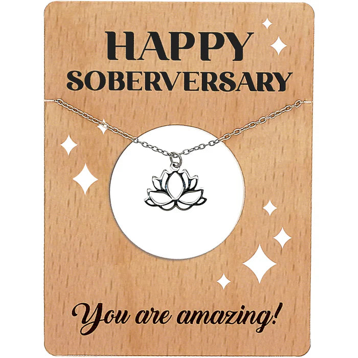Happy Soberversary Lotus Necklace