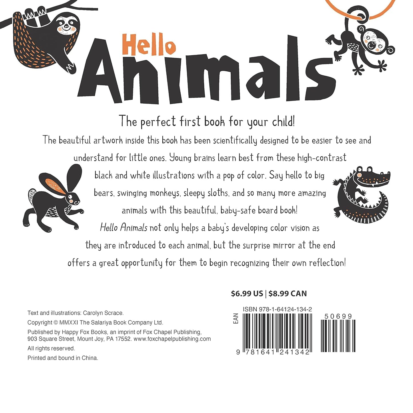 Hello Animals - high contrast board book