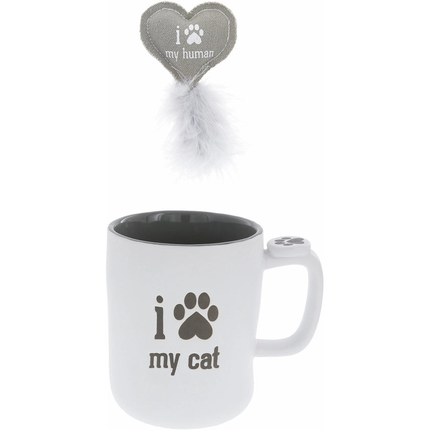 “I ♥ My Cat” Mug & Cat Toy Gift Set – 18oz
