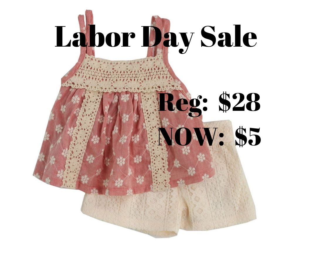 2 pc Crochet Lace Short Set 2T - 6X