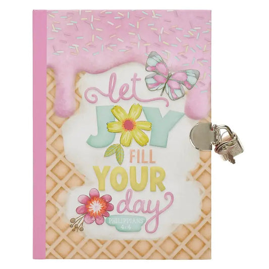 Let Joy Fill Your Day Secret Lock Diary | Philippians 4:4