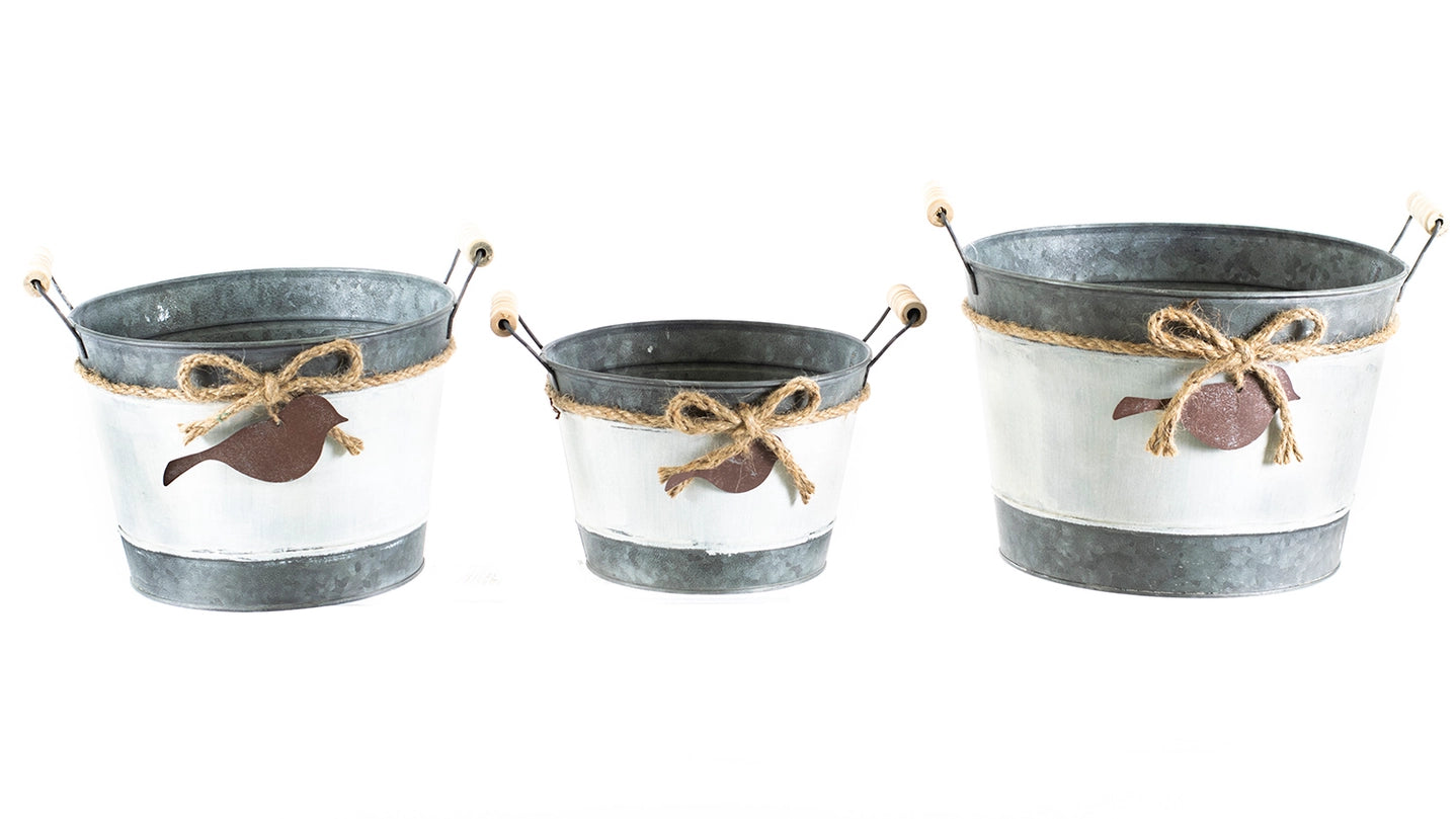 Metal Bird Buckets — Small / Medium / Large