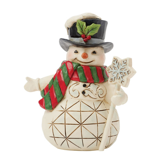 Jim Shore Mini Snow man with Snowflake Cane