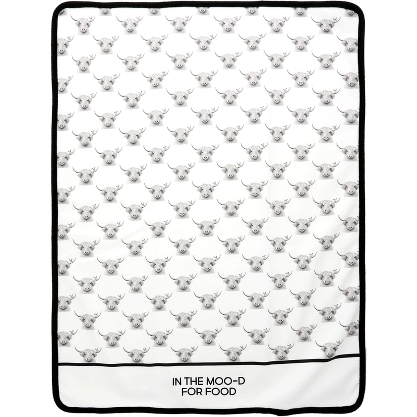 “In the Moo-d for Food” Cow Tea Towel
