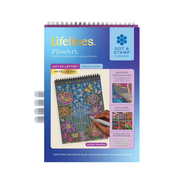 Lifelines FlowArt® Dot-By-Letter – Moonlit Garden Metallic Ink