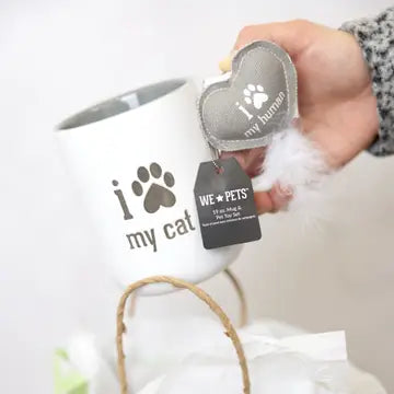 “I ♥ My Cat” Mug & Cat Toy Gift Set – 18oz