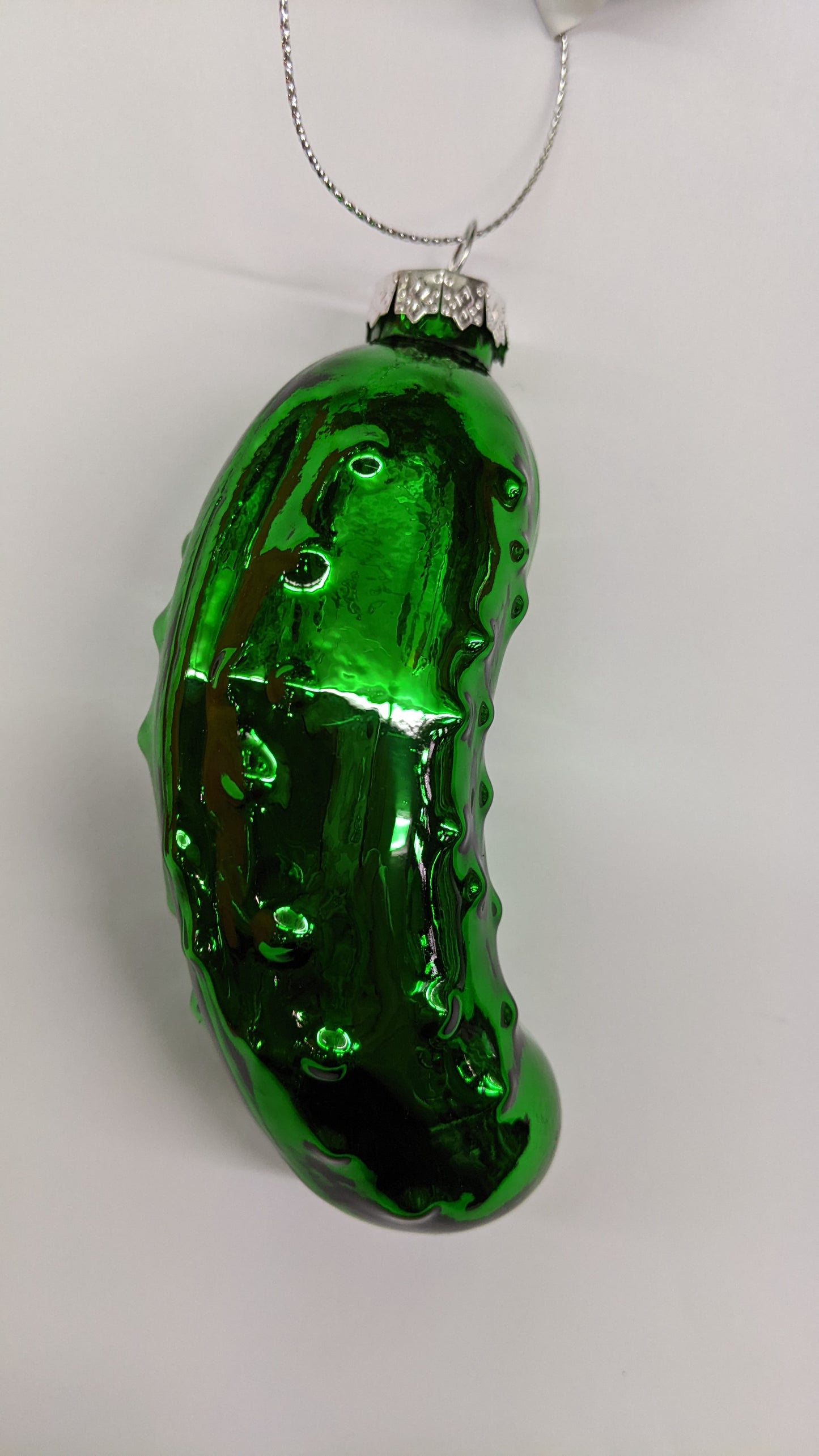 4.5" Green Glass Pickle Ornament