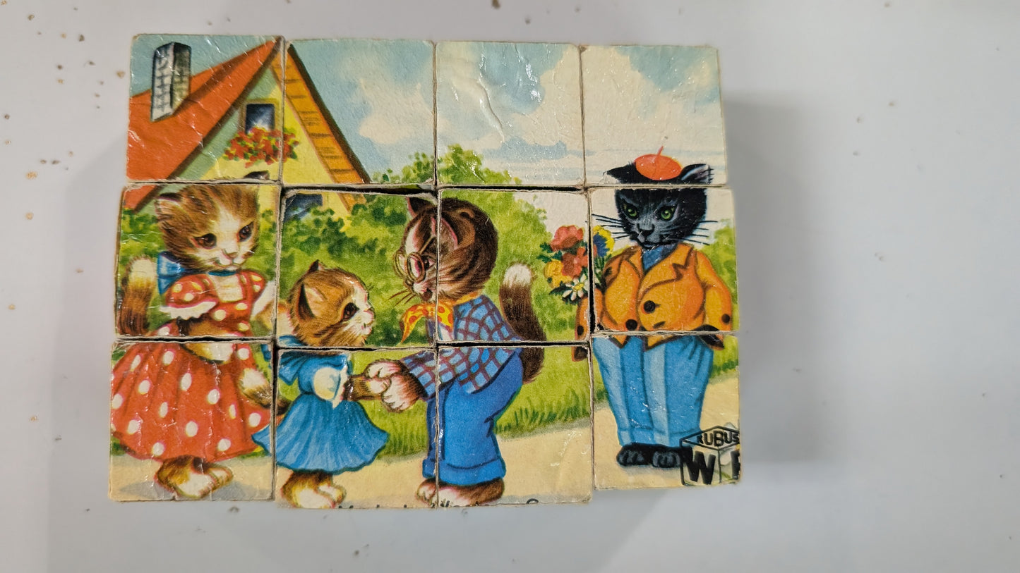 1950's WF Kubus Wood Block Puzzles