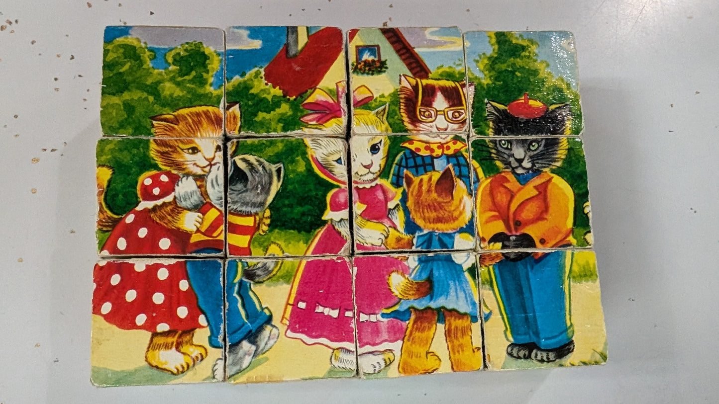 1950's WF Kubus Wood Block Puzzles