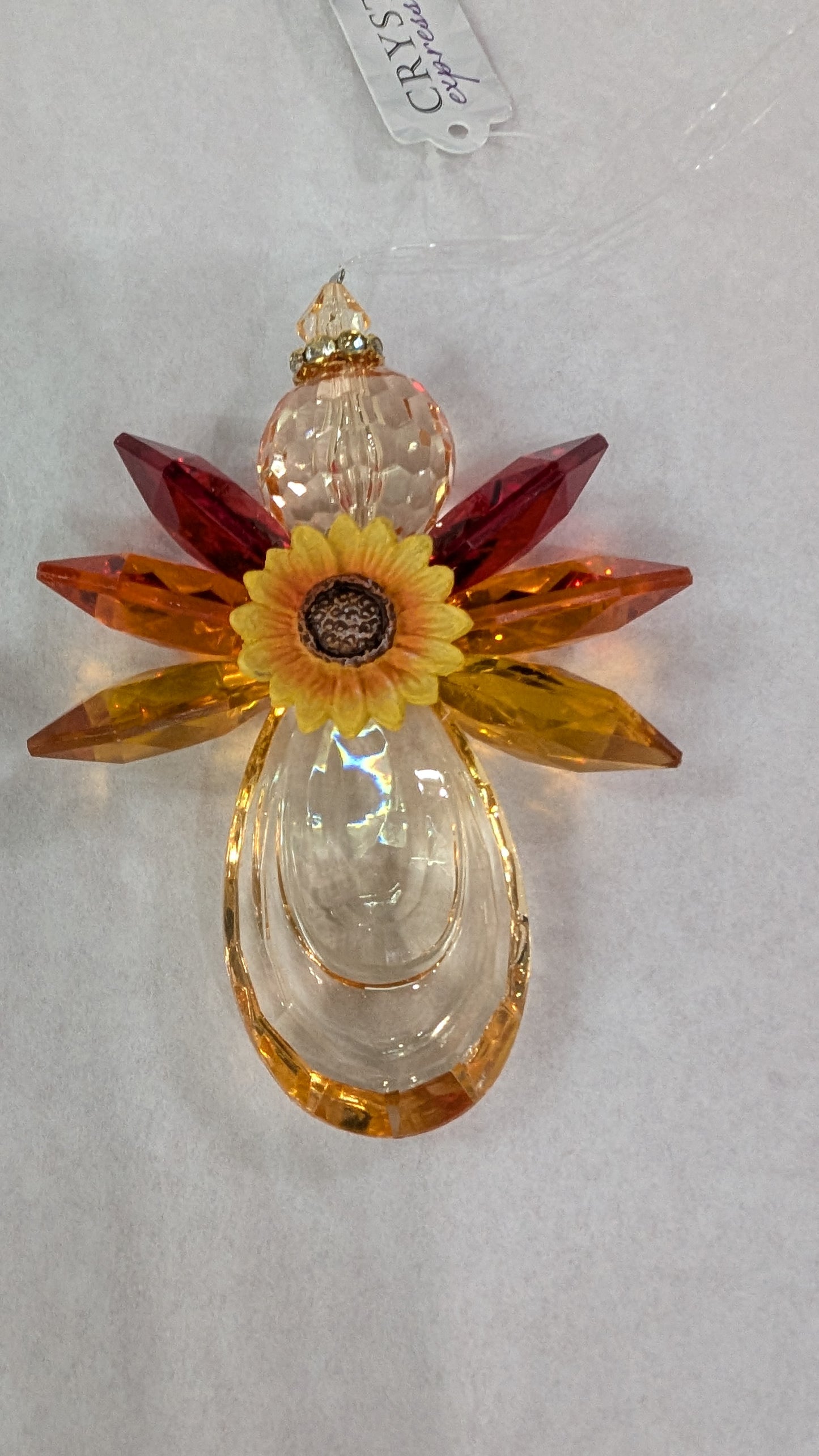 Crystal Expression Angel with Sunflower