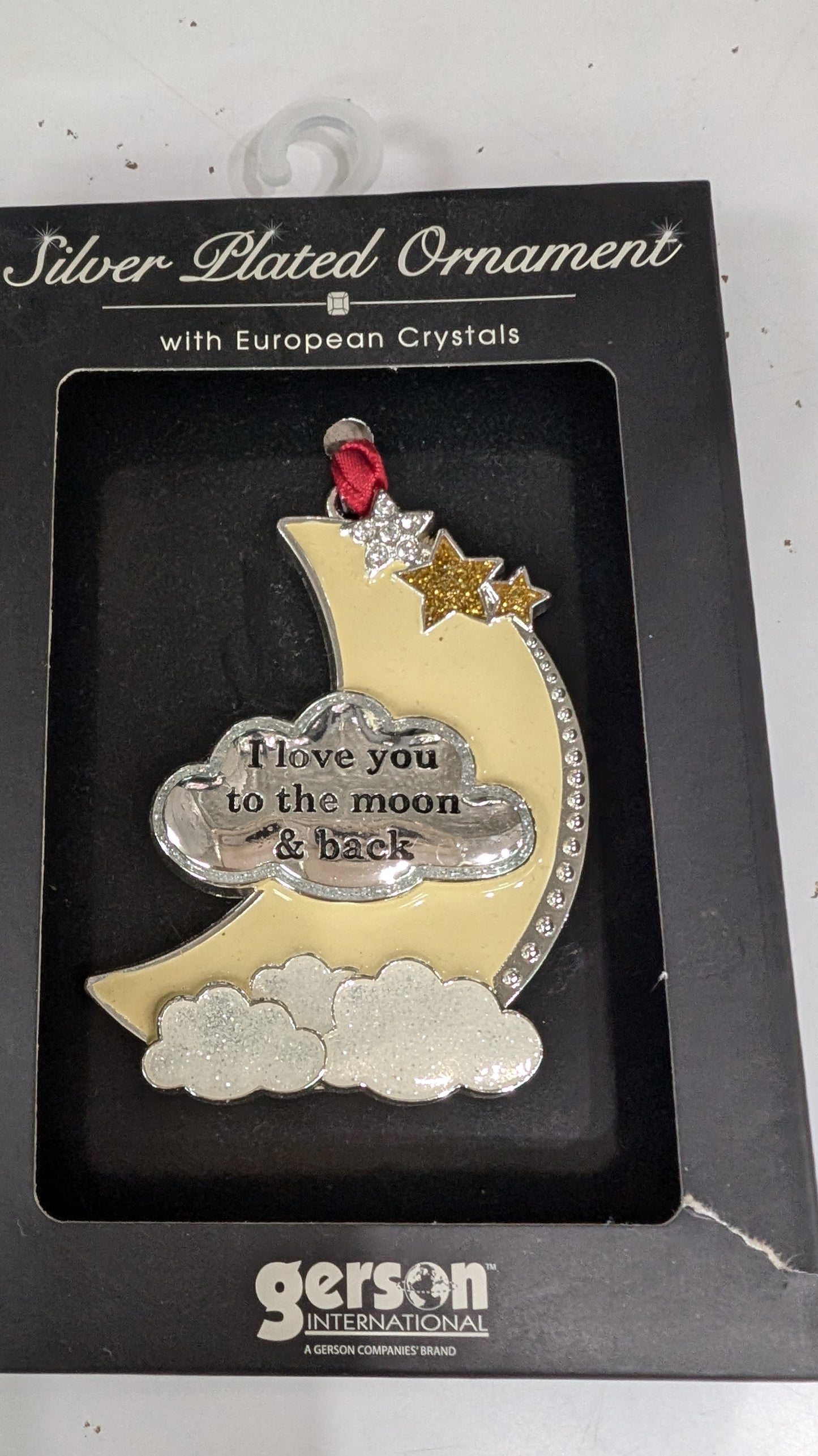 Silver-Plated Baby Christmas Ornaments with European Crystals