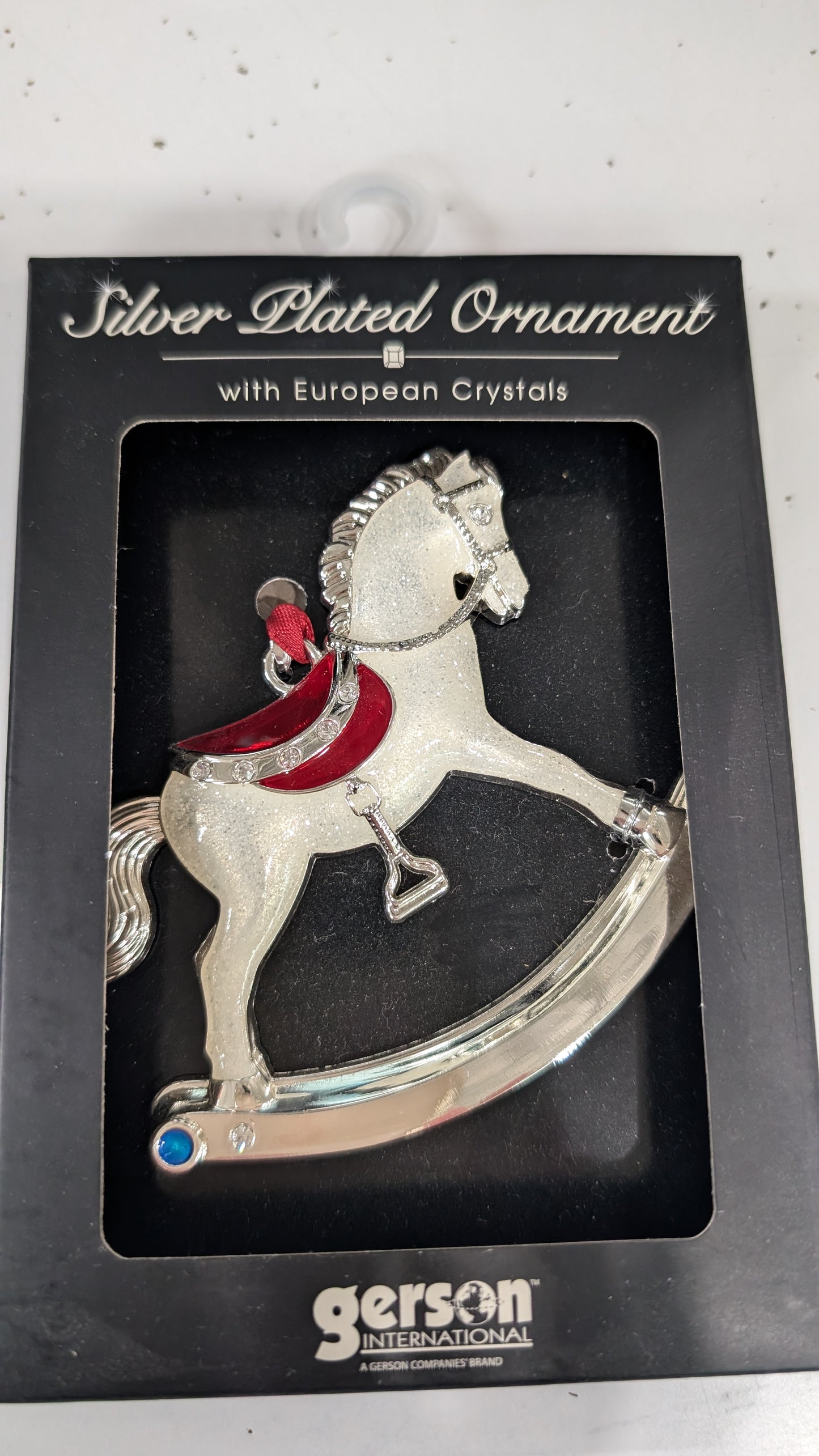 Silver-Plated Baby Christmas Ornaments with European Crystals