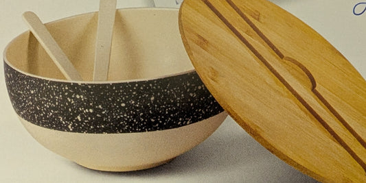 Bamboo Fiber Salad Bowl w/Bamboo Lid