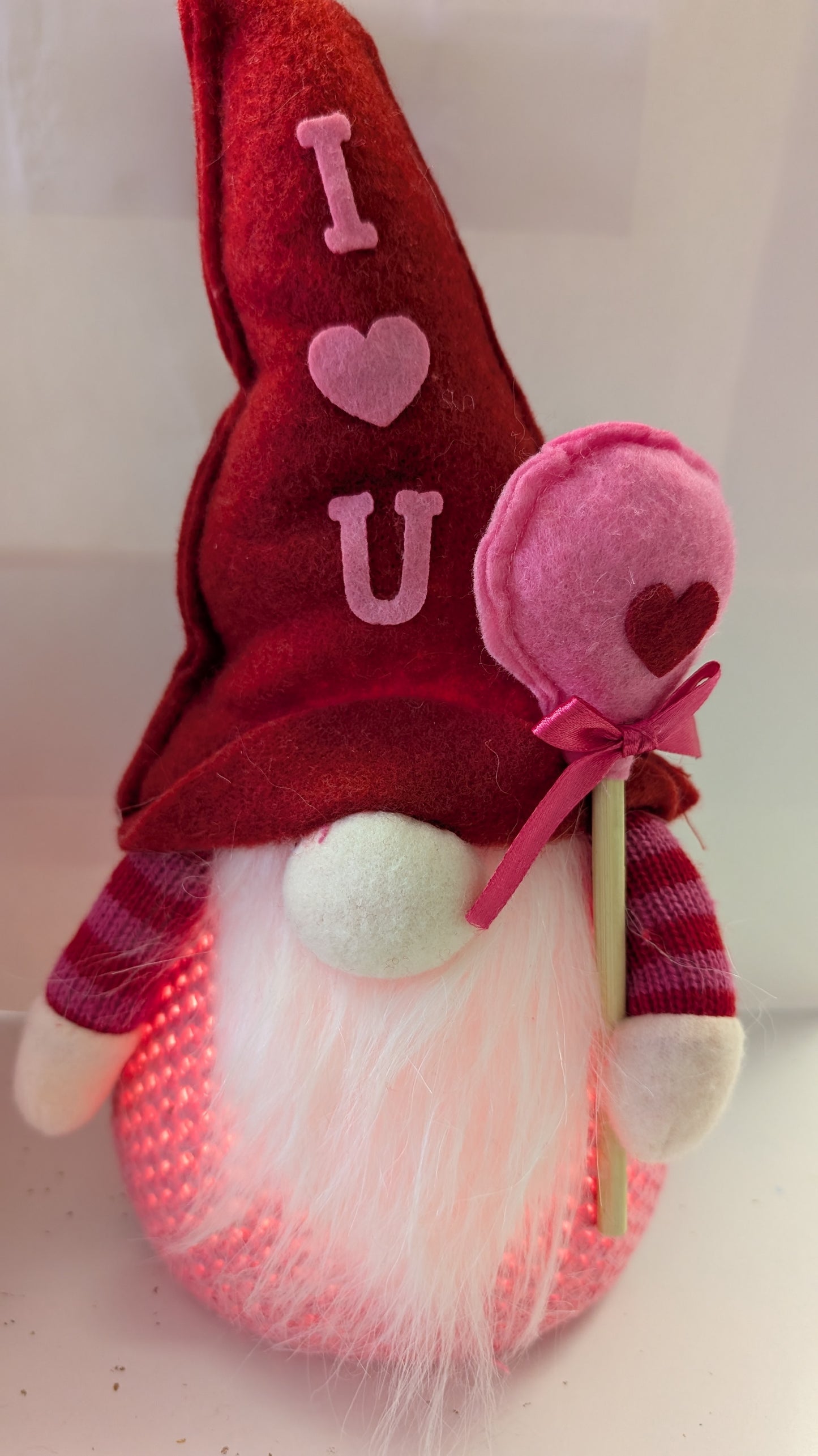 Lighted Plush Valentine Gnome