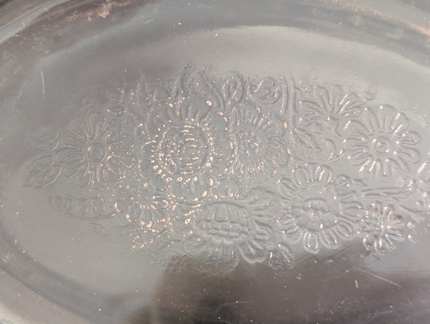 Mayfair Open Rose Pink Depression Glass Oval Serving Bowl