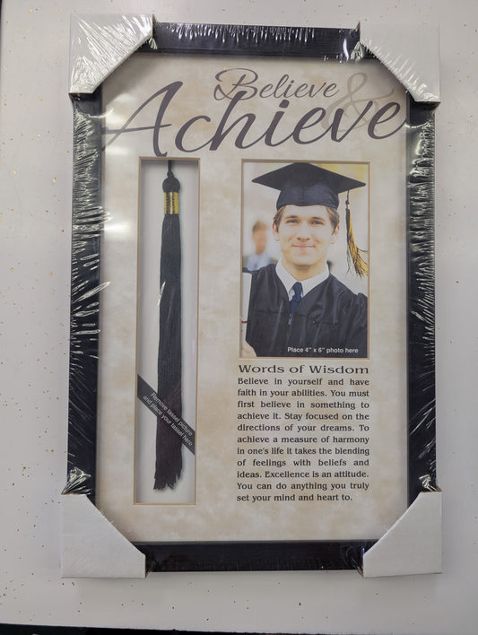 Believe & Achieve Graduation Keepsake Matted  Display Frame 10" x 15"
