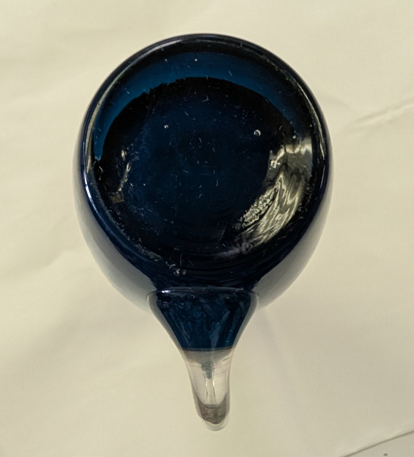Vintage 1960s Ombre Blue Cased Glass Vase - Hourglass Shape