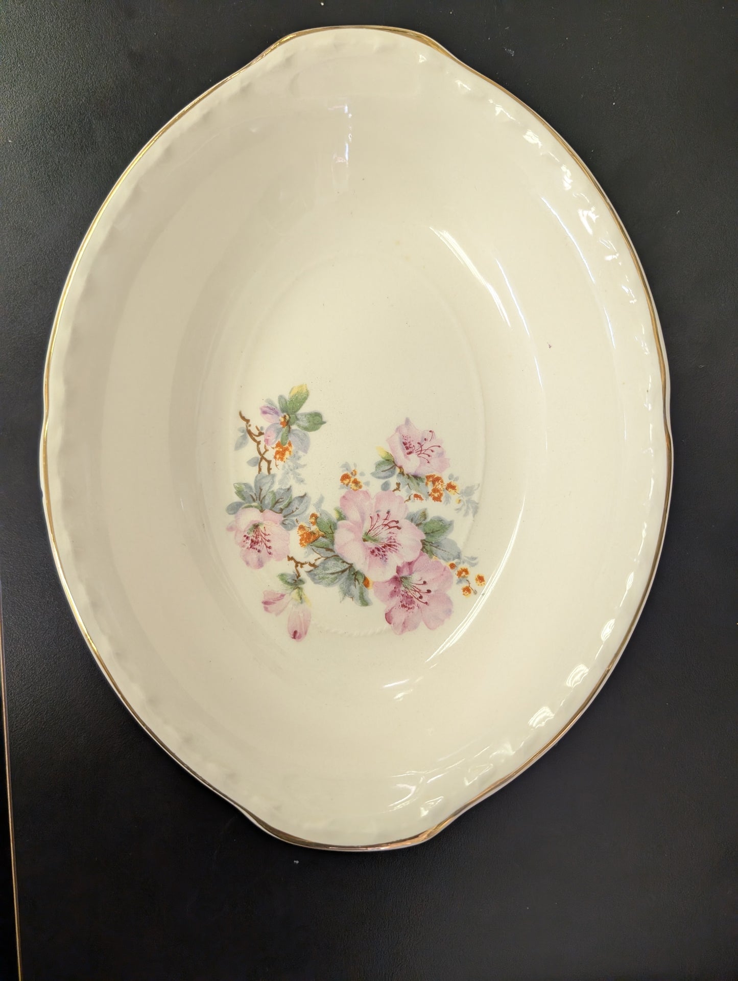 Crooksville Pottery Azalea Oval Ceramic Bowl