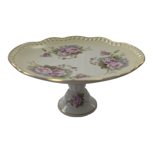 Vintage Lefton China Pedestal Plate