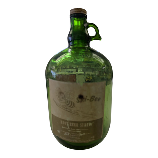 Vintage Green Glass Gallon Jug, Root Beer Syrup, Mix-A-Drink Syrup Co.