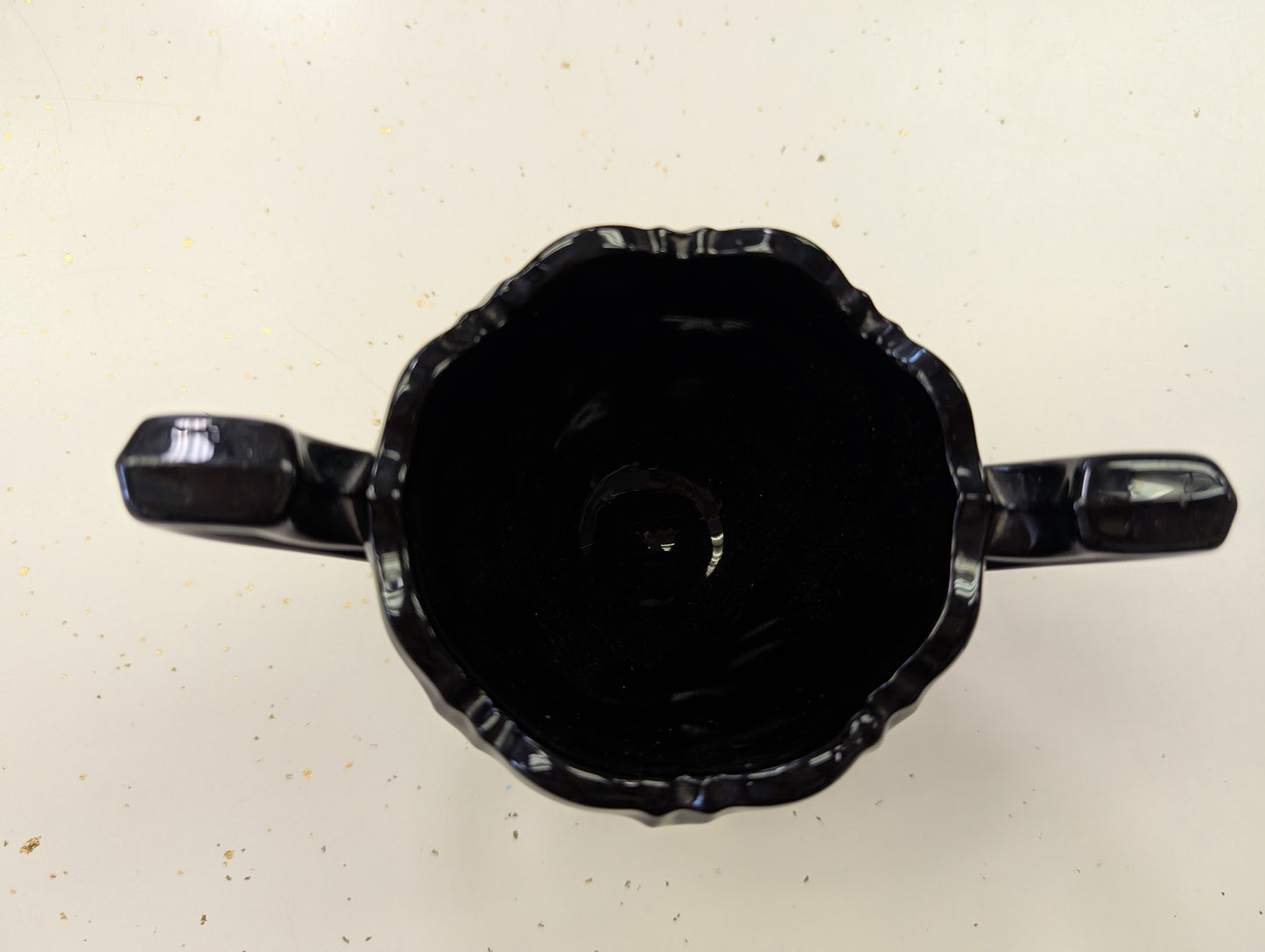 Depression Era Black Amethyst Glass 4-Footed Sugar Bowl