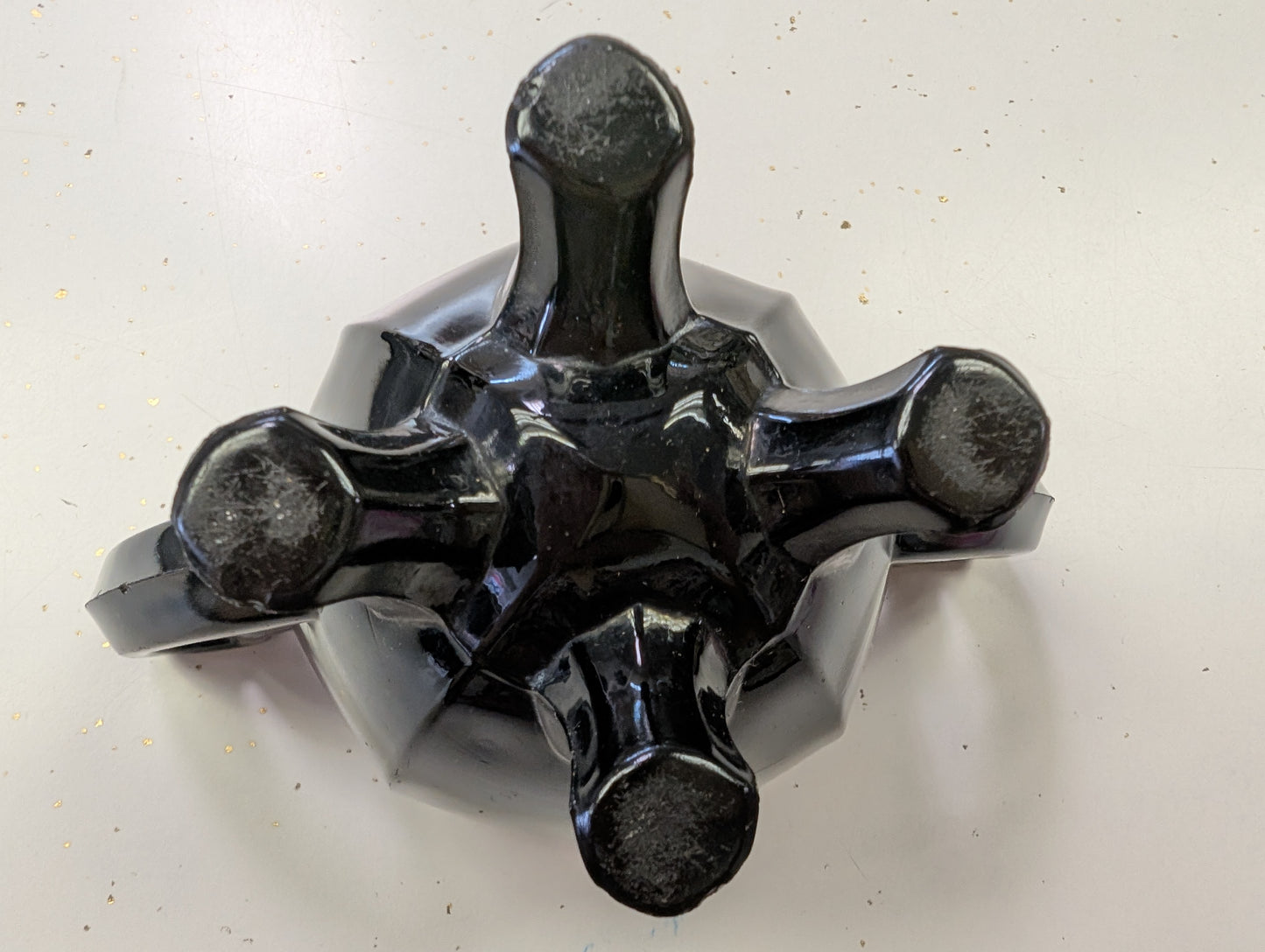 Depression Era Black Amethyst Glass 4-Footed Sugar Bowl