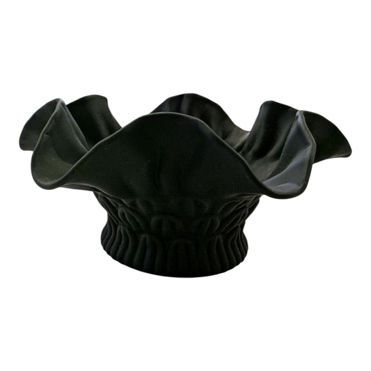 Vintage Black Onyx Ruffle Bowl