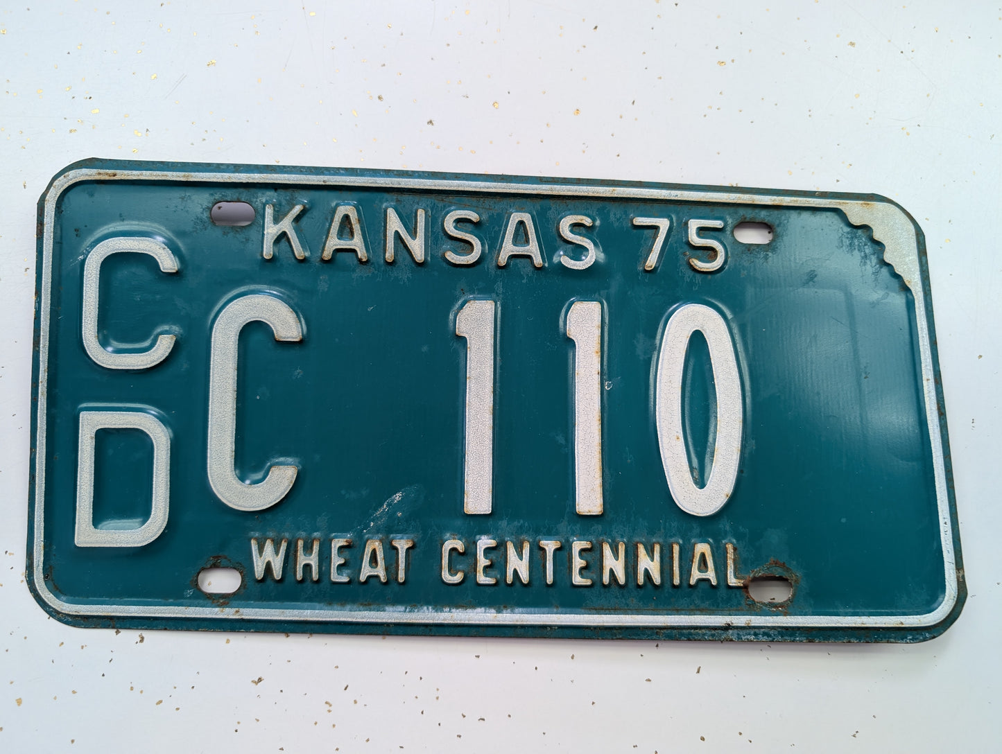 1975 Wheat Centennial Kansas License Plate